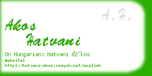 akos hatvani business card